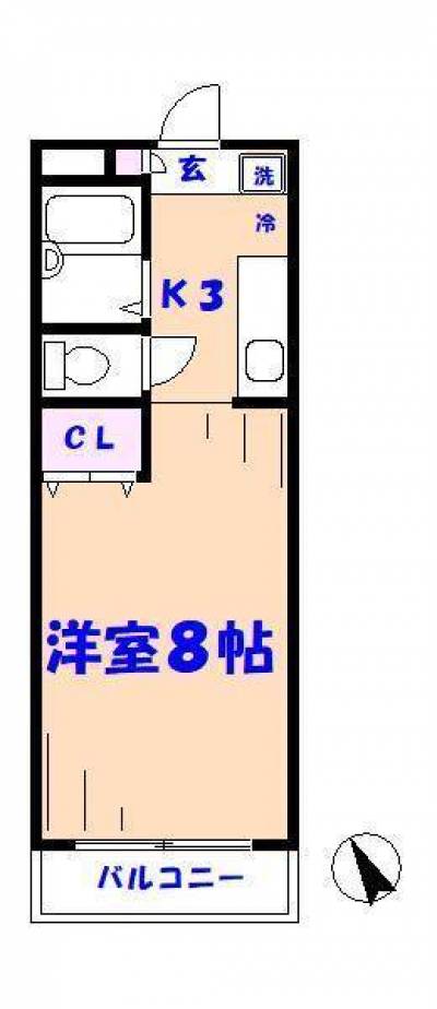 千葉県市川市 グラース（GRACE）207の間取り図