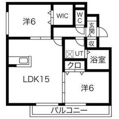 北海道小樽市 バーニーズ　ル・ポール４０１の間取り図