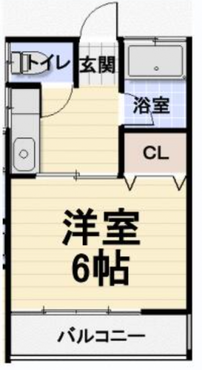 埼玉県入間郡毛呂山町 スタデットヒロ2階1Kの間取り図