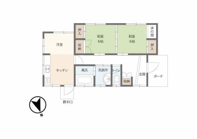 3Kの平屋建てです。