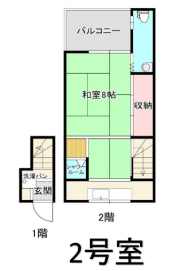 大阪府大阪市住之江区 北加賀屋テラス2号室の間取り図