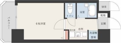 兵庫県神戸市中央区 パルメーラ山手５０１の間取り図