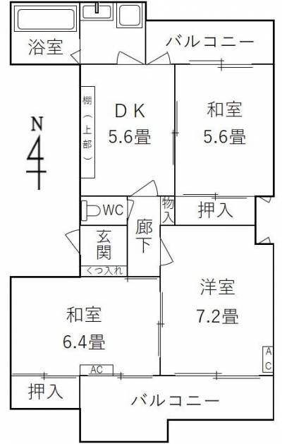 新潟県新潟市秋葉区 新潟NSプラザin秋葉A号室の間取り図