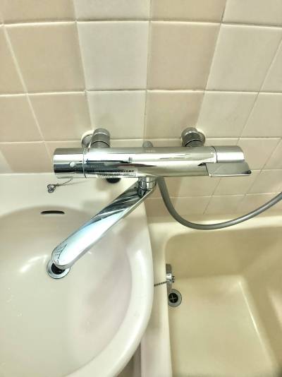 サーモスタット混合栓で温度調整も楽です！