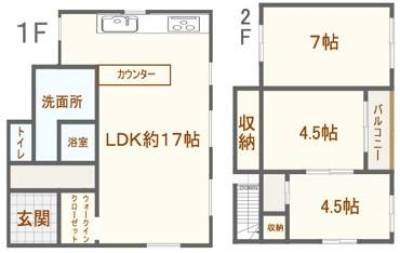 千葉県船橋市 古民家ビンテージ戸建て新高根の間取り図