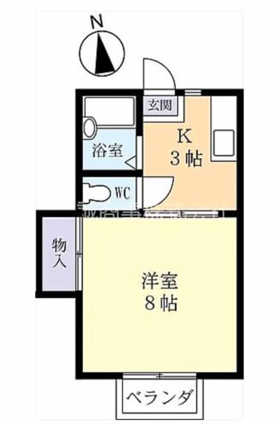 茨城県水戸市 姫子ハイツ22号室の間取り図