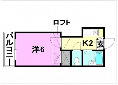 愛媛県松山市 ピスカートル・K103号室の間取り図