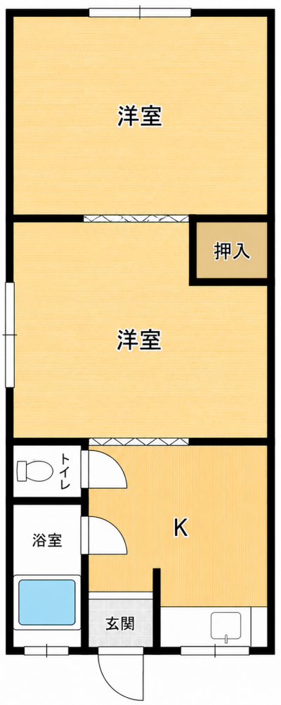 角部屋で窓も多く、日当たり良好です。