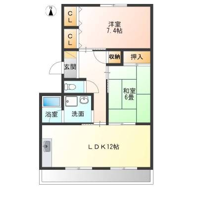 埼玉県久喜市 エルクレールⅡ102の間取り図