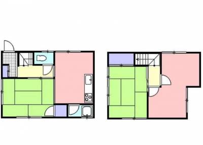 図のような3DKの部屋の他に、駐車スペースと納戸があります。