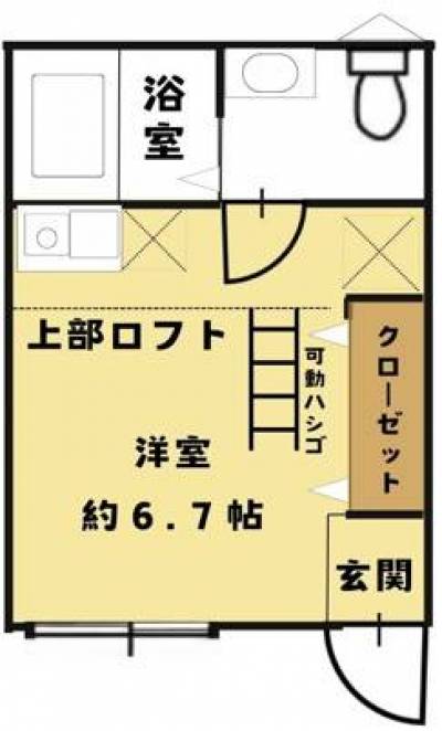 202（ロフトあり）の間取り図です。