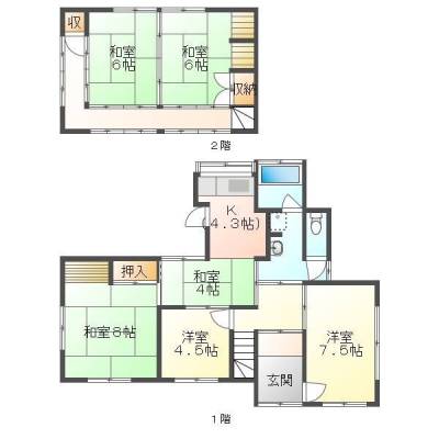 間取は6Kとなります。