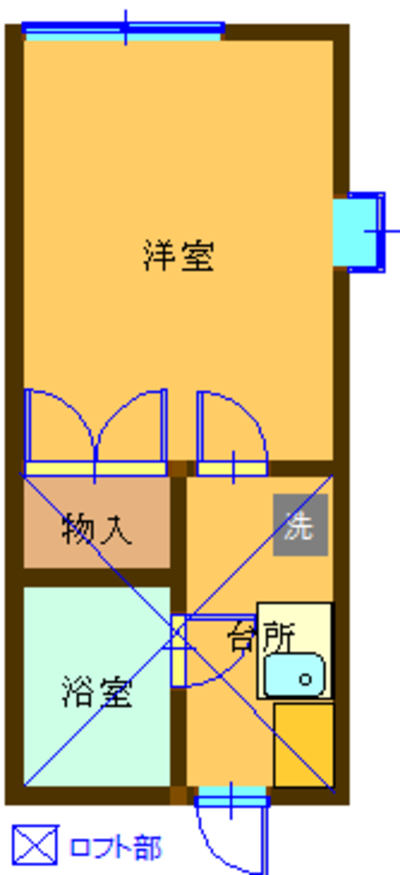 神奈川県厚木市 ベルメゾン本厚木202の間取り図
