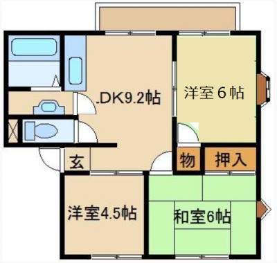 埼玉県入間市 サンガーデン粕谷　D棟D102の間取り図