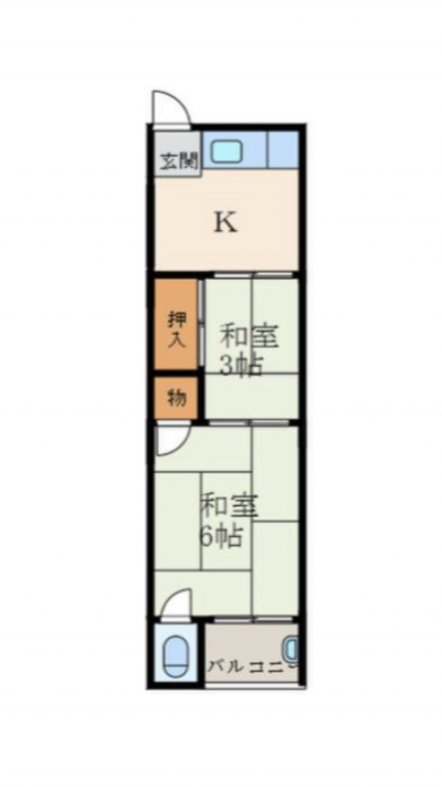 兵庫県尼崎市 尼崎アパート南棟9号の間取り図