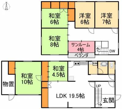 ６ＬＤＫ＋Ｓ。お好みに合わせてお使い頂けます。