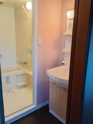 洗面室のクロス及び床材が新品です。