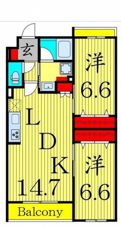 広々とした２LDK！
