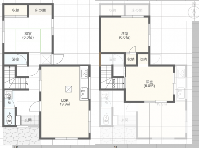 ２階建て３LDKです。