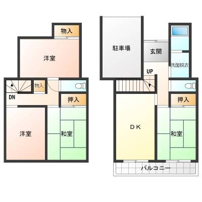 埼玉県飯能市 中藤下郷　戸建ての間取り図
