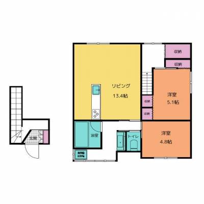 メゾネットタイプの2階のお部屋です