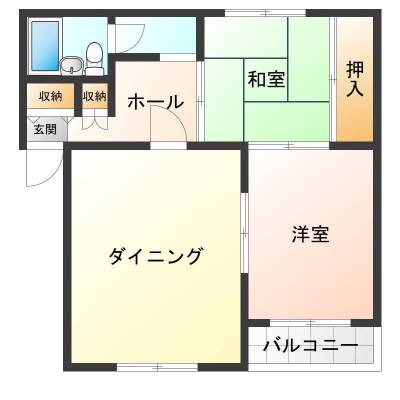 北海道旭川市 神居2条ハイツ３０３の間取り図