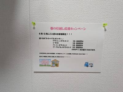 引越し応援キャンペーン中！