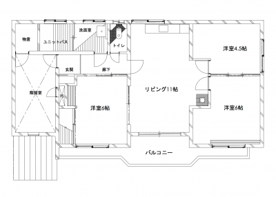 北海道室蘭市 港南アパートメント301の間取り図