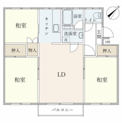 北海道稚内市 ラウレア緑7号室の間取り図