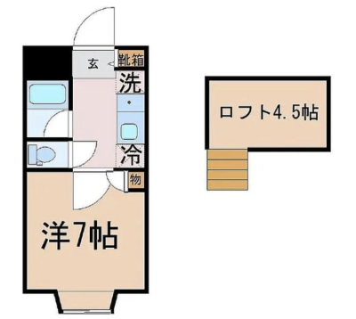 １Ｋロフト付き・バストイレ別