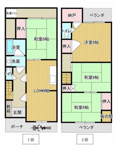 大阪府八尾市 八尾市久宝寺戸建1の間取り図