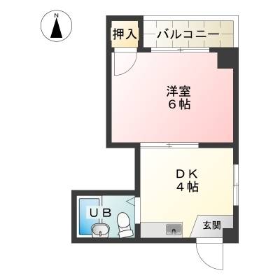 広々１DK　角部屋