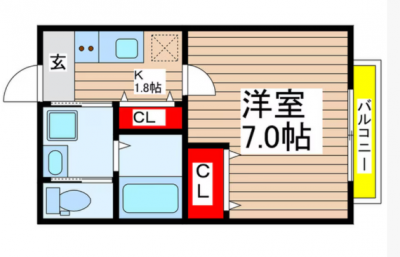 千葉県千葉市花見川区 パセオグランデ花見川２０２の間取り図