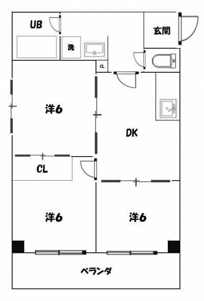 兵庫県尼崎市 プチ塚口１０５の間取り図