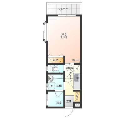 神奈川県川崎市高津区 クローバーハイツ101の間取り図