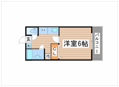 宮城県仙台市太白区 コーポ松美２０１の間取り図