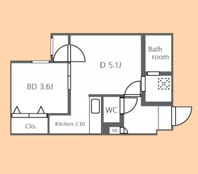 北海道札幌市中央区 ラフォルテ桑園305の間取り図