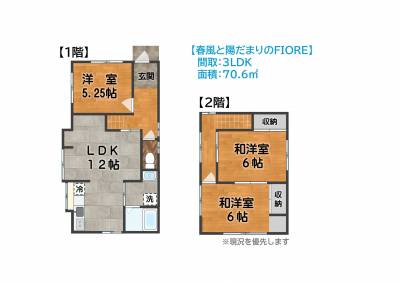 ３LDK、70.6平米のちょうどよい間取り