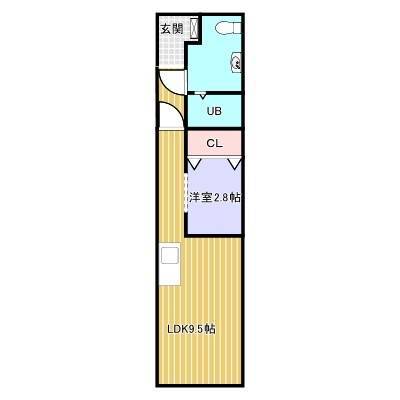 宮城県仙台市青葉区 敷礼金0☆南向き新築アパート【犬猫OK】201の間取り図