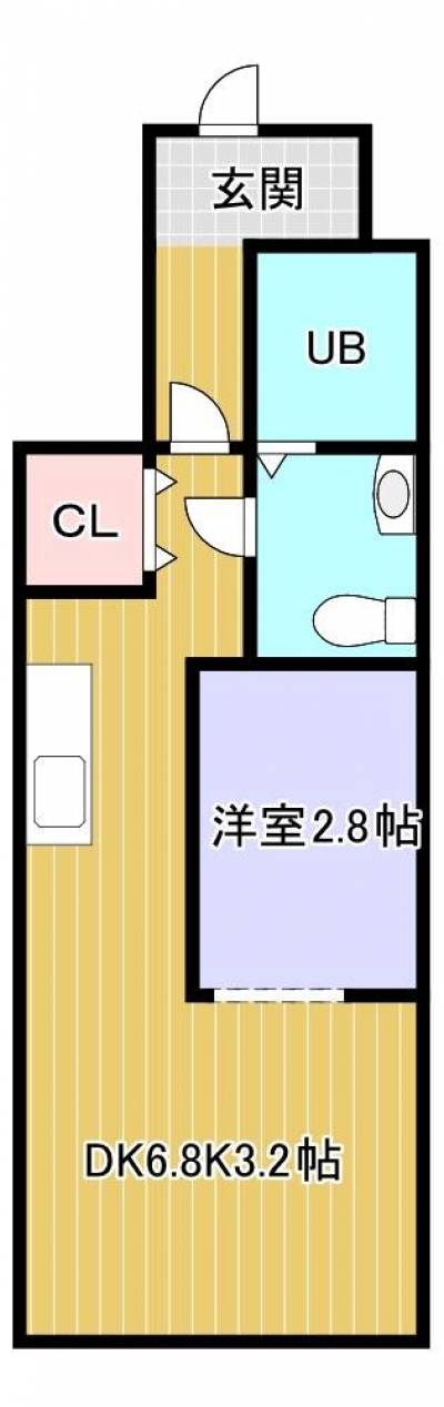 宮城県仙台市青葉区 敷礼金0☆南向き新築アパート【犬猫OK】103の間取り図