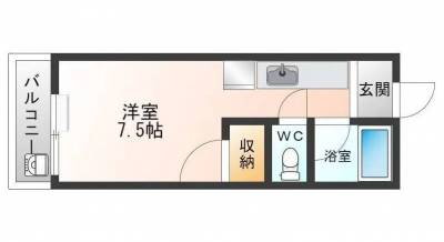 福岡県久留米市 プロスパーヤマシタⅡ405の間取り図
