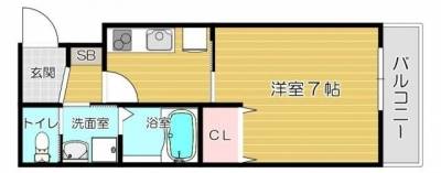 兵庫県尼崎市 コスモルシュメゾン塚口Ⅱ103の間取り図