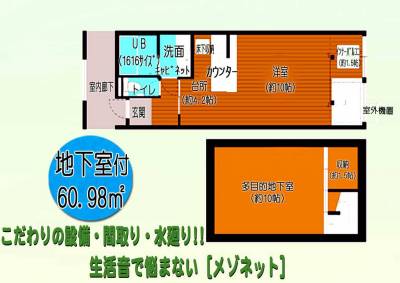 大阪府堺市堺区 メゾネットSakura106号室(端部屋）の間取り図