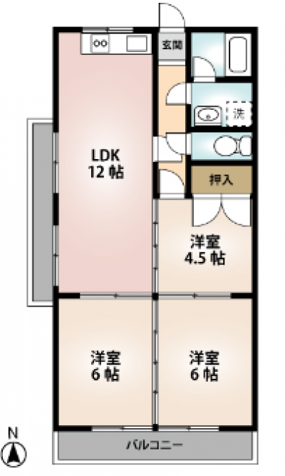 愛知県春日井市 伊藤信ビル201の間取り図