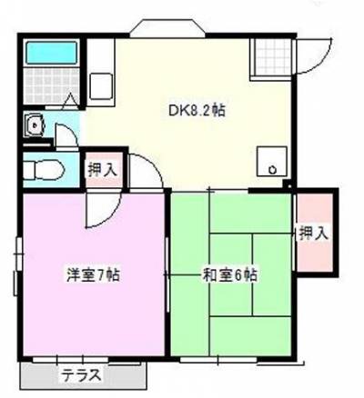 千葉県野田市 ロイヤルハイツ201号室の間取り図