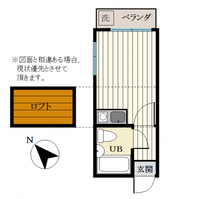 角部屋でロフト付き