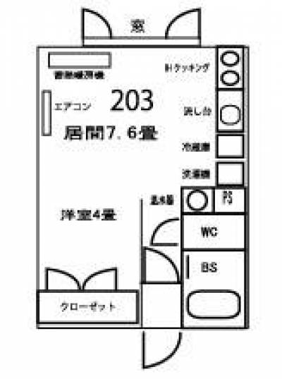 北海道旭川市 ベルディコート本町203号室の間取り図