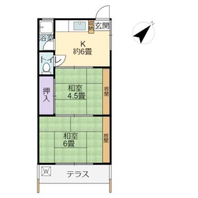 滋賀県大津市 ハイラル雄琴２０２の間取り図