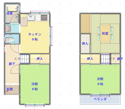 大阪府枚方市 枚方市印田町戸建の間取り図