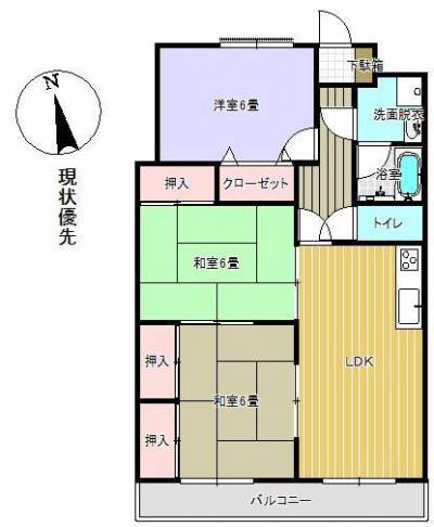 岡山県岡山市北区 桃の里マンション403の間取り図